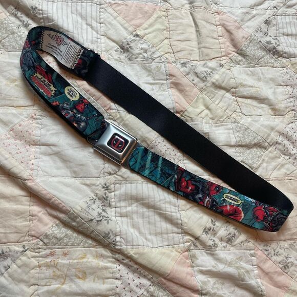 buckle down seatbelt buckle belt 2015 with spider-man comic graphic - Picture 1 of 8